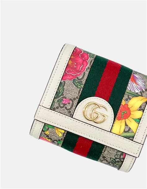 cartera gucci flores|monederos gucci mujer.